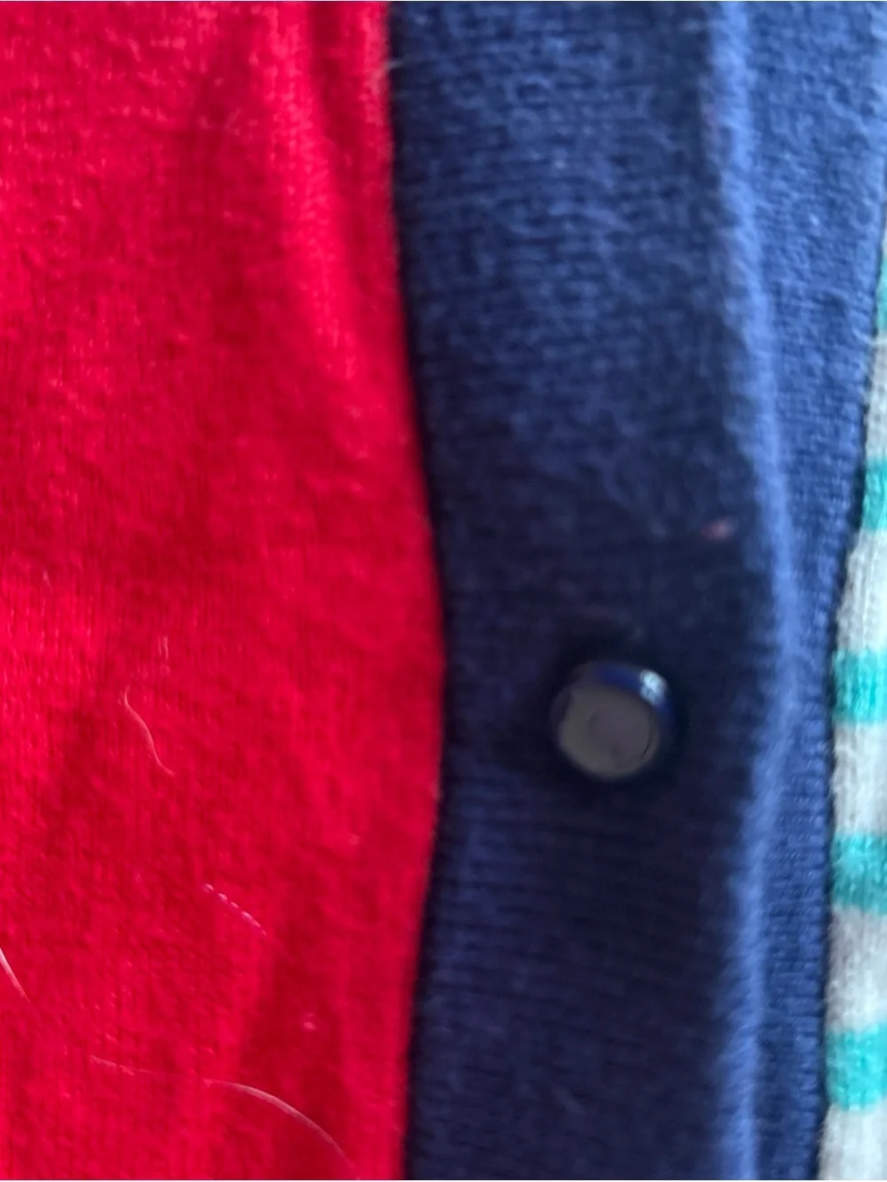 kate spade Colorblock Striped Kids Cardigan in Red, Navy, White & Teal